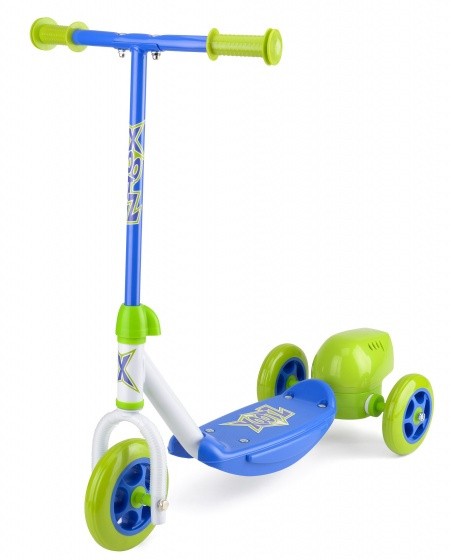 3-wiel kinderstep Bubble Scooter Jungen Fußbremse Grün/Blau