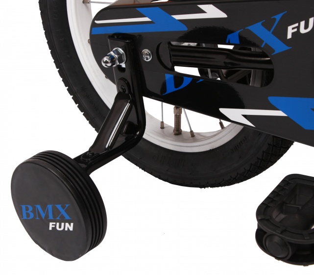 Fahrrad BMX Fun 14 Zoll 21 cm Jungen Rücktrittbremse Schwarz/Blau 